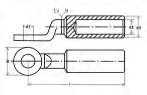 Końcówki rurkwe i złączki Al-Cu końcówki kablowe, szczelne do połączeń nie podlegających rozciąganiu do lin AL wg DIN 48201 część 1, liny Al wg DIN EN 50182 materiał: AL 99,5% DIN 40501, E-CU DIN
