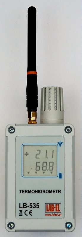 Opis urządzenia LB-535 jest miernikiem i rejestratorem temperatury i wilgotności. Zasilany jest z wewnętrznej, wymienialnej baterii lub z zewnętrznego zasilacza sieciowego.