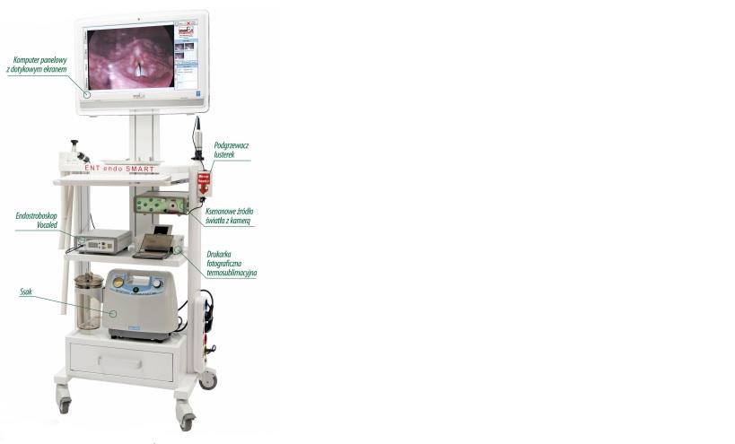 Unit ENT endo SMART Nowoczesne, kompleksowe rozwiązanie do diagnostyki endoskopowej. W jednym urządzeniu kompletny zestaw Video: Podgrzewacz optyk i lusterek. Zasobniki na endoskopy. Uchwyt na kamery.