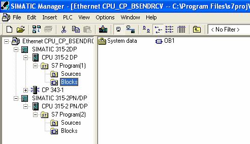 4.5 Następnie w programie sterownika CPU 315-2DP wywołujemy funkcję BRCV (FB13).