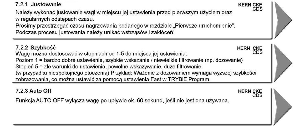 7.2 Obsługa 7.2.1 Justowanie 7.