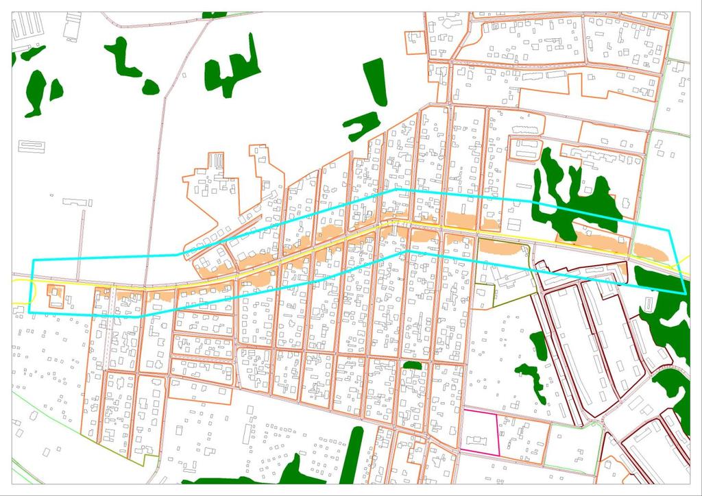 Mapa rozkładu przekroczeń wskaźnika Ln po zastosowaniu działań Programu Obszar przekroczeń :