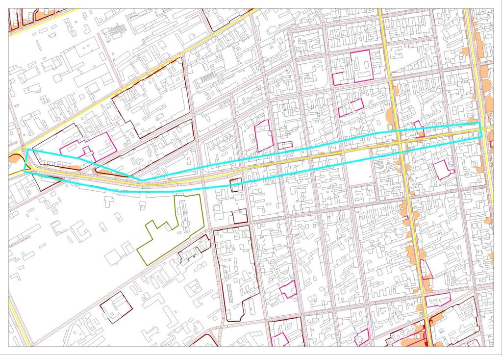 Mapa rozkładu przekroczeń wskaźnika Ln przed zastosowaniem działań Programu Obszar