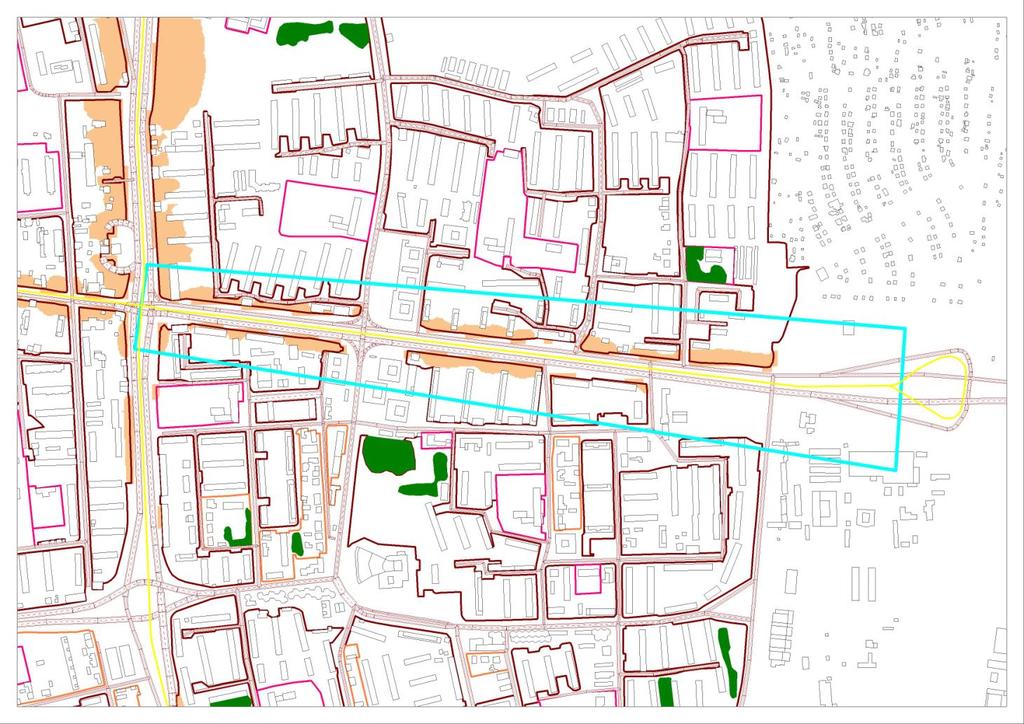 Mapa rozkładu przekroczeń wskaźnika Ln przed zastosowaniem działań Programu Obszar przekroczeń :