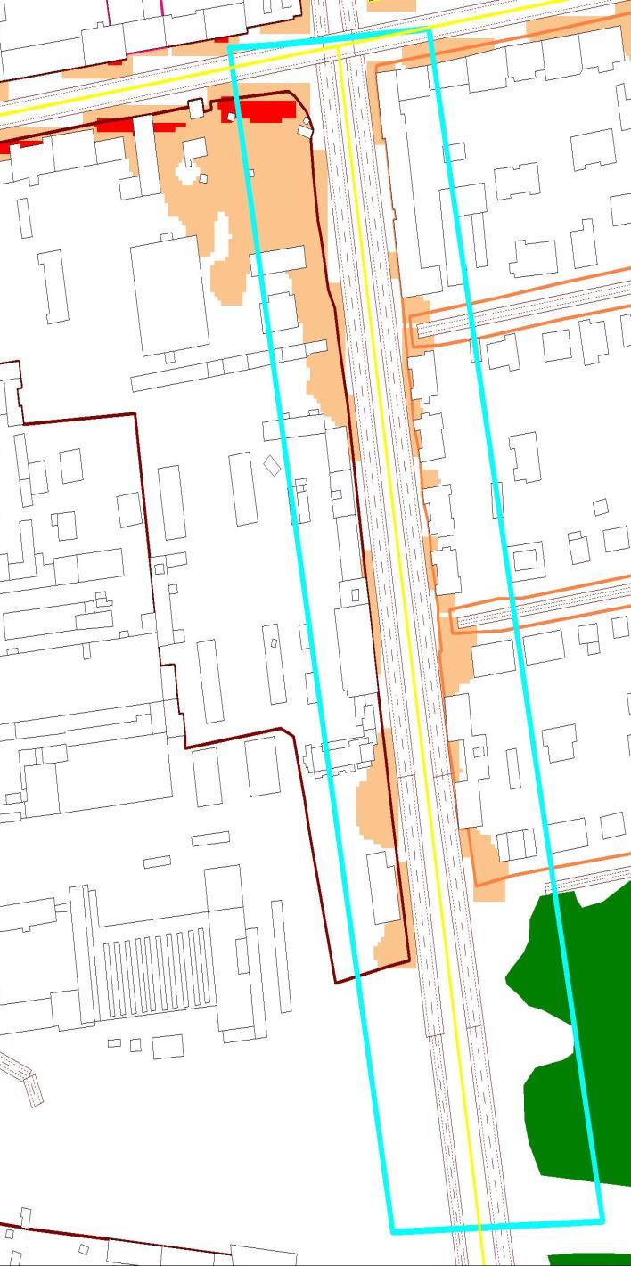 Mapa rozkładu przekroczeń wskaźnika Ln przed zastosowaniem działań Programu Obszar