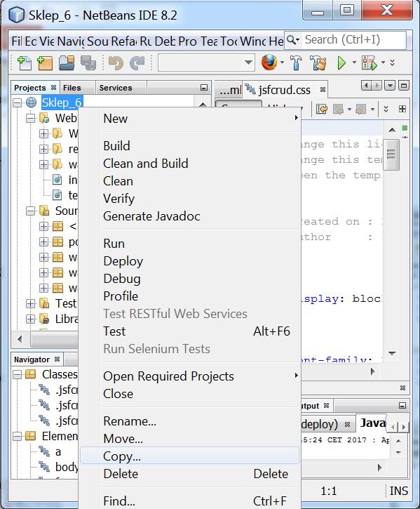 1. Refaktoryzacja kodu programu Sklep_6 z lab5, TINT 1.1. Należy wykonać kopię projektu Sklep_6 o nazwie Sklep_6_1.