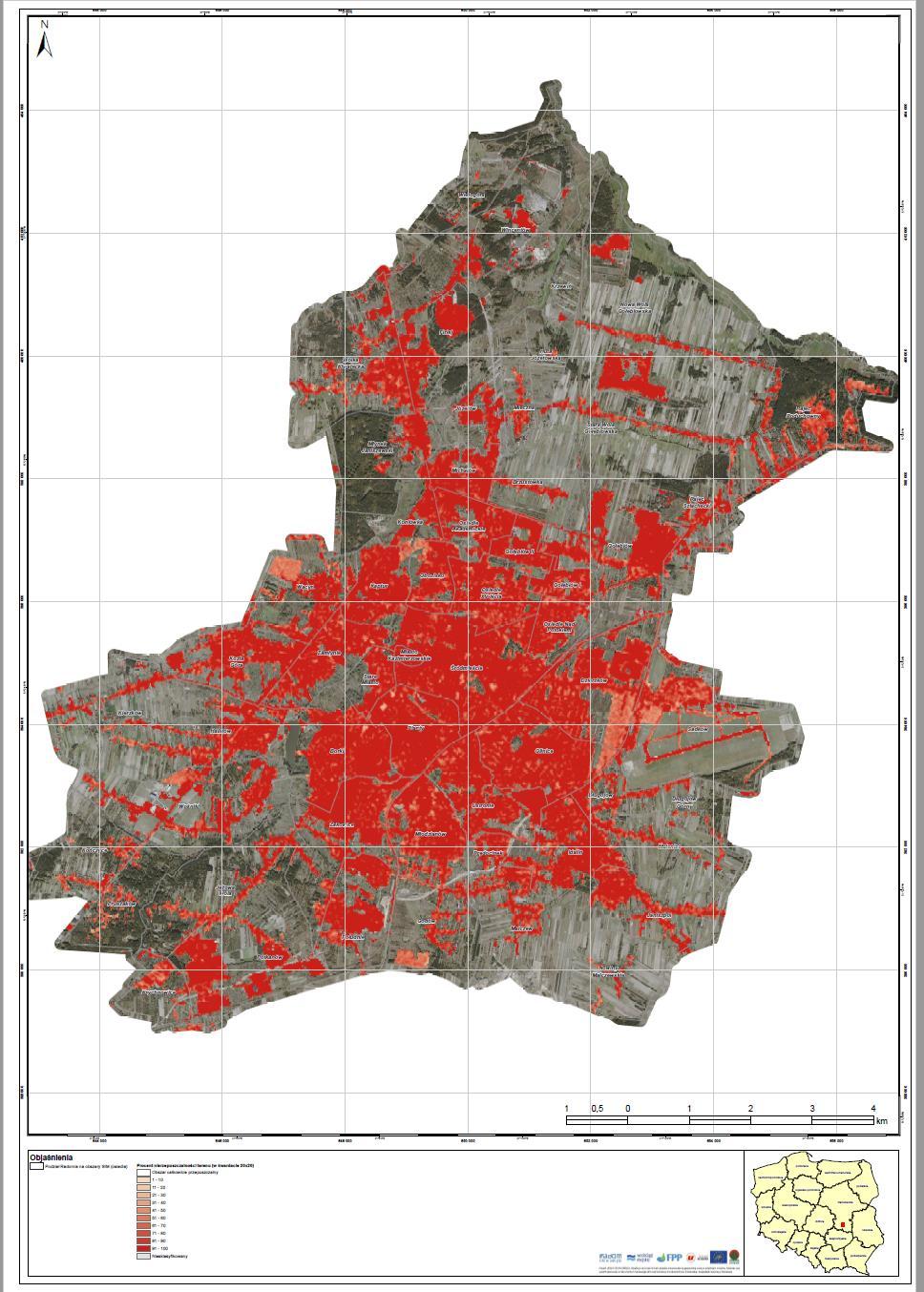 Analiza wrażliwości Radomia tereny nieprzepuszczalne Tereny uszczelnione w obszarze Radomia podstawowe obszary inwestycji w błękitno-zieloną infrastrukturę Roślinna pompa wodna działa tylko wtedy,