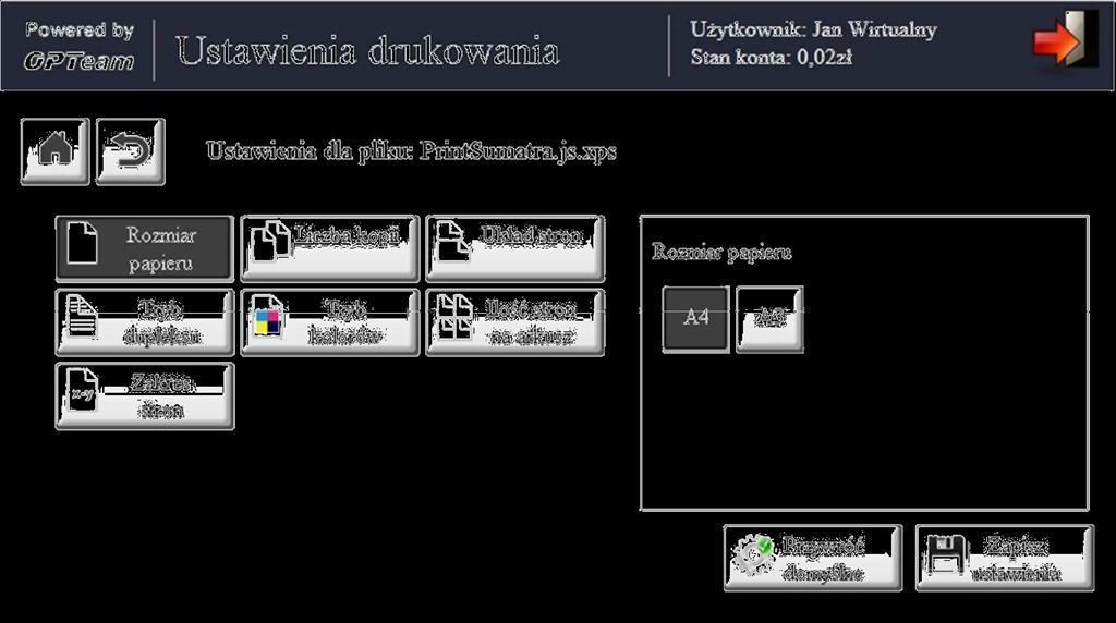 Rys 19. Ekran zaawansowanych ustawień wydruku dla pliku. Na Rys.