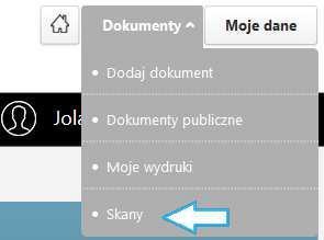 Skanowane pliki Jeżeli użytkownik posiada przypisane do swojego konta zeskanowane pliki to może je przeglądnąć z poziomu