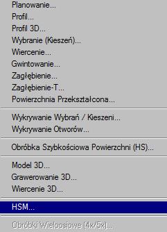 poziomu którego należy dokonać wyboru odpowiedniej strategii frezowania (patrz Przegląd