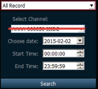 2.7.2 Odtwarza rekordy za pomocą wyszukiwania plików Wybierz kanał, datę i zakres godzinowy: 2.8 Odtwarzanie nagrań zapisanych na karcie Micro SD Możesz odtwarzać nagrania na karcie microsd.