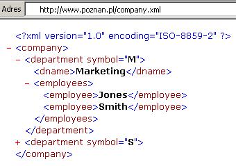 Formatowanie dokumentów XML Znaczniki XML opisują strukturę i semantykę danych Nie ma w XML predefiniowanych znaczników opisujących formatowanie brak