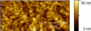 Obrazy AFM topografii i rozkładu natężenia prądu na powierzchni kontaktu Ni/n-SiC dla koncentracji: a) n = 5 10 16 cm 3, b) n = 5 10 18