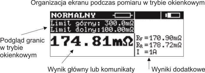 2.5 Konfiguracja okna wyniku Opcja ta umożliwia ustawienie górnej i dolnej granicy, pomiędzy którymi musi znaleźć się średni wynik pomiaru.