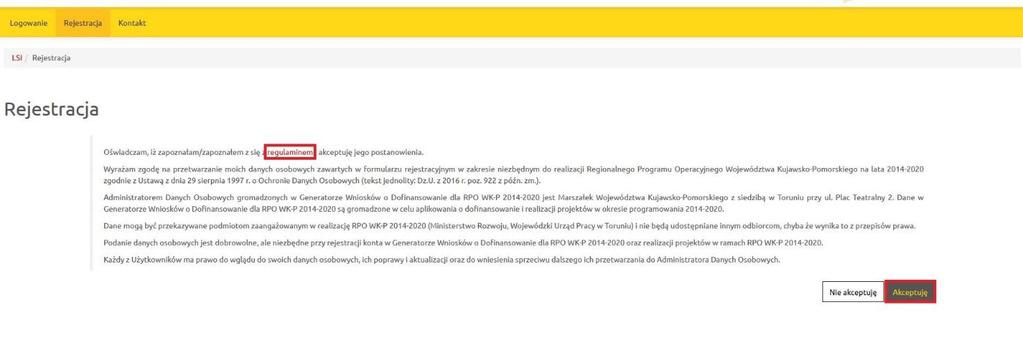 2. Rejestracja w systemie formularz składa się z następujących pól: Imię i Nazwisko, Nr telefonu, Adres e-mail (login), Hasło musi zawierać co najmniej 8 znaków w tym małe i wielkie litery, cyfry i