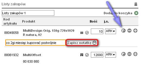 Jeśli produkt dodawany ponownie jest do koszyka, system o tym poinformuje, co zaznaczono poniŝej.