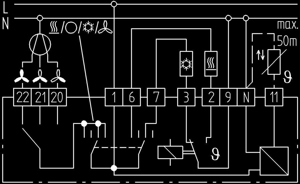 Invensys Regulátory teploty pro klimatizaci pro obytné a kancelářské prostory řada LR-E 7000 Regulator klimatyzacji do pomieszczeń mieszkalnych i biurowych seria LR-E 7000 23 LR-E 527 21 LR-E 527 22
