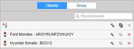 17 8 Obiekty Obiekt może być pojazdem, osobą, zwierzęciem lub innym poruszającym się obiektem, który może być monitorowany za pomocą sygnały GPS.