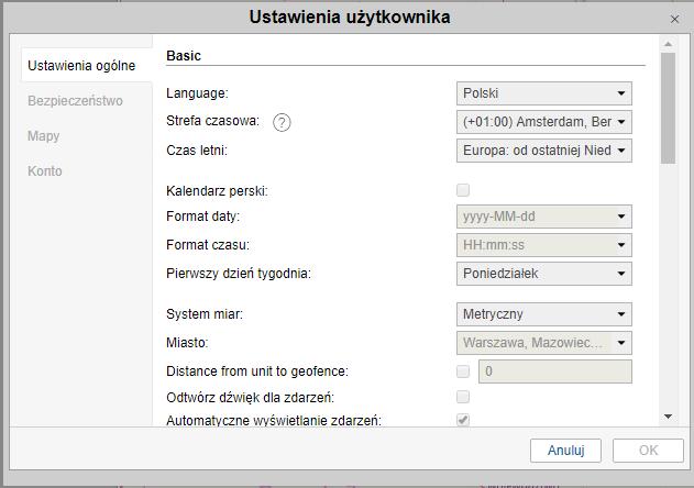 Użytkownik powinien upewnić się, że ustawienia są poprawne, ponieważ mogą mieć wpływ na