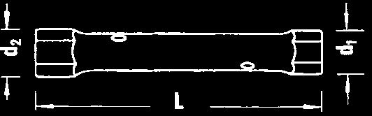 0750 Dwustronne klucze nasadowe rurkowe DIN 896 Typ B, z rury ciągnionej, o frezowanym przekroju po obu końcach, stal chromowa, wykończenie polerowane i chromowane ES 0750/0, 6x7 0x mm A L d d Kod mm