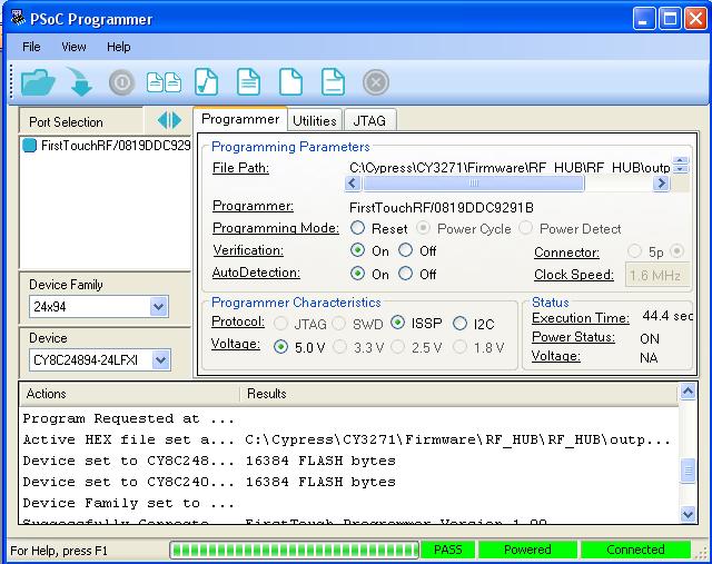 Programowanie PC Bridge (FTPC) za pomocą programu PSoC Programmer 1. Podłącz PC Bridge (FTPC) do portu USB w komputerze PC.