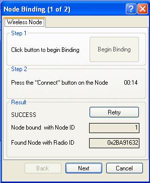 Rys. 17. Okno Node Binding 12. Teraz masz 20 sekund na przełączenie FTRF w Bind mode za pomocą przycisku (1) na płycie (rysunek 18). Rys. 18. Przycisk Bind na płycie FTRF 13.