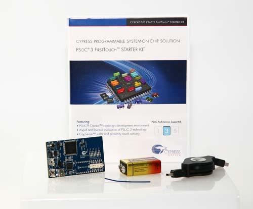 Dodatek C CY8CKIT-003 PSoC 3 FirstTouch Starter Kit Na rysunku 29 przedstawiono układ CY8CKIT-003 PSoC 3 FirstTouch Starter Kit firmy Cypress.