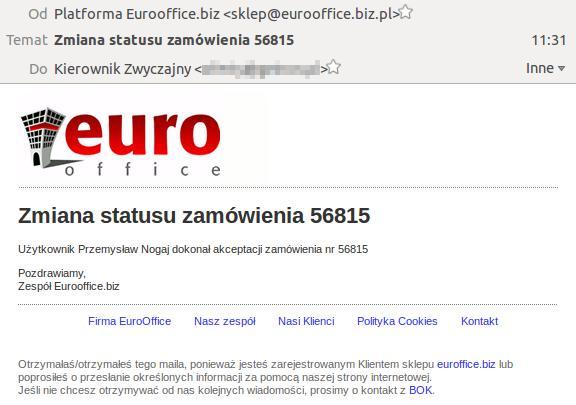 akceptujące otrzymają maila z informacją o złożeniu