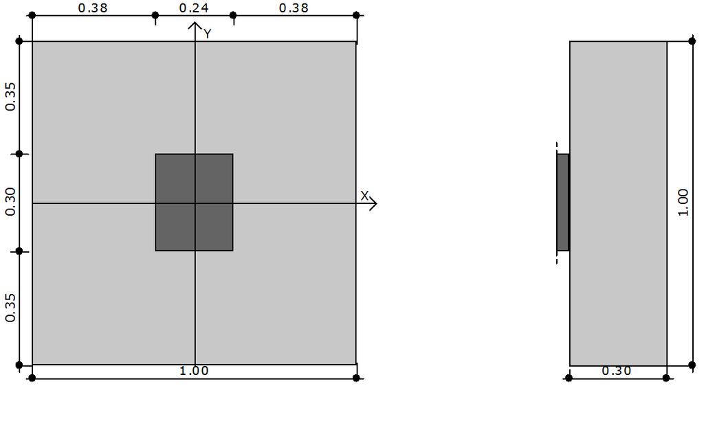 2. Obliczenia i wymiarowanie Stopa S-1 Geometria S-1 Szerokość stopy B [m] 1.00 Długość stopy L [m] 1.00 Wysokość stopy H f [m] 0.