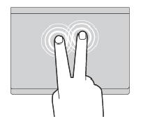 Korzystanie z gestów dotykowych trackpada Cała powierzchnia trackpada jest czuła na dotyk i ruchy palców. Trackpad może być używany do wskazywania i klikania jak tradycyjna mysz.