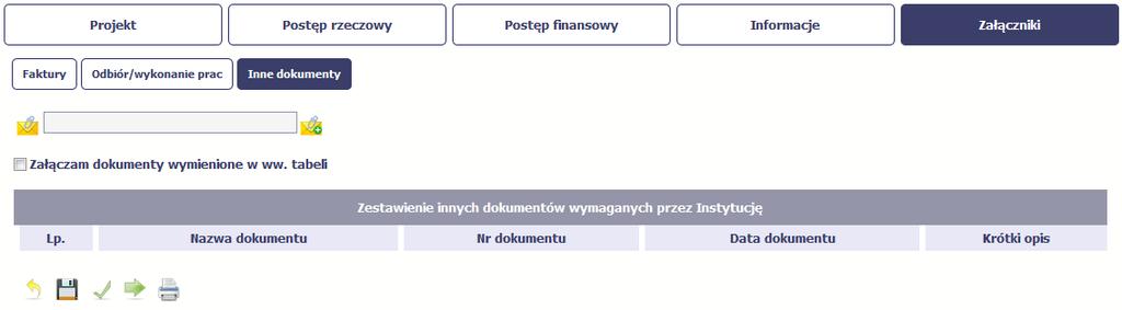 Inne dokumenty W tej sekcji, dostępne dla Ciebie funkcjonalności są identyczne jak dla sekcji Odbiór/wykonanie prac. 4.3.