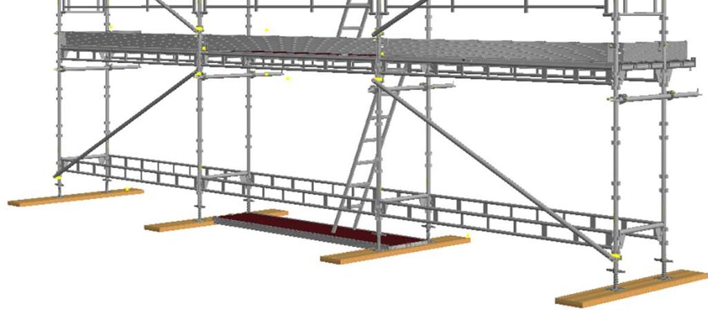 Wspornik 0,7m może być montowany na ostatnim polu kondygnacji na zewnętrznej stronie rusztowania lub na