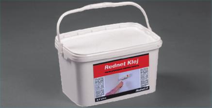 001042 K l e j REDNET Klej Klej Rednet Fix jest specjalistycznym wodorozcieńczalnym, dyspersyjnym klejem na bazie wody, polecanym do tapet z włókna szklanego, gotowym do bezpośredniego użycia.