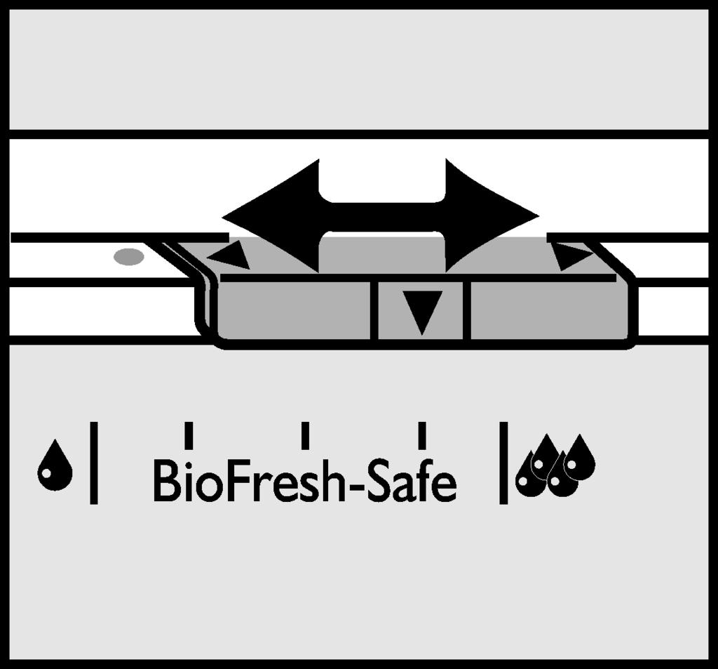 Jeśli temperatura w komorze chłodziarki wynosi 5 C, to temperatura w komorze BioFresh-Teil leży w zakresie od 0 C do 3 C. Można ustawić nieznacznie niższą lub wyższą temperaturę.