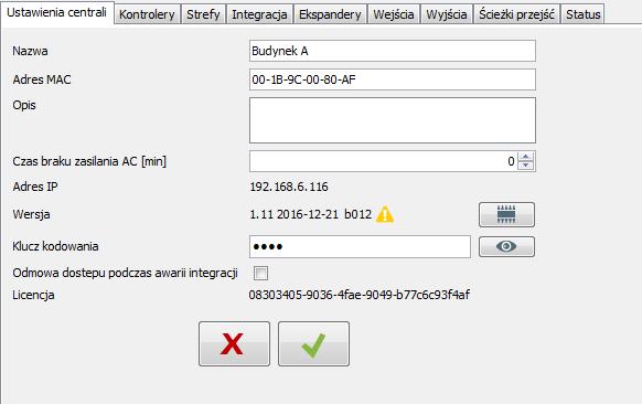 16 ACCO Soft SATEL 4.2.3.2 Dodanie centrali ACCO-NT przed podłączeniem jej do sieci Ethernet 1. Zaznacz na liście obiekt, do którego chcesz przypisać dodawaną centralę. 2.