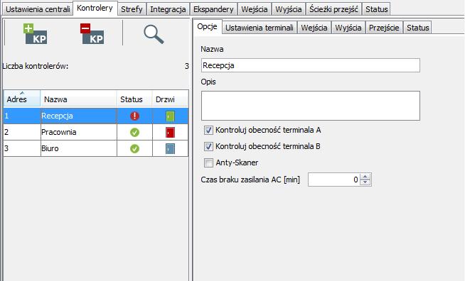 22 ACCO Soft SATEL Odblokuj po wybraniu funkcji nastąpi trwałe otwarcie przejścia.