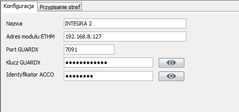 38 ACCO Soft SATEL Rys. 26. Zakładka Konfiguracja. Zakładka Przypisanie stref Pokaż wszystkie zaznacz opcję, jeśli w tabeli ze strefami mają być wyświetlane wszystkie strefy systemu alarmowego.