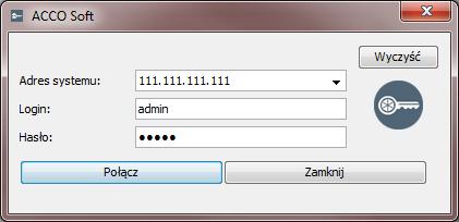 SATEL ACCO Soft 5 Rys. 1. Okno logowania po uruchomieniu programu ACCO Soft. 4.