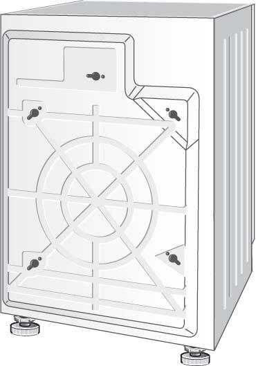 Rimozione delle protezioni per il trasporto Svitare tutte e le viti con la chiave in dotazione Inserire le coperture di protezione.