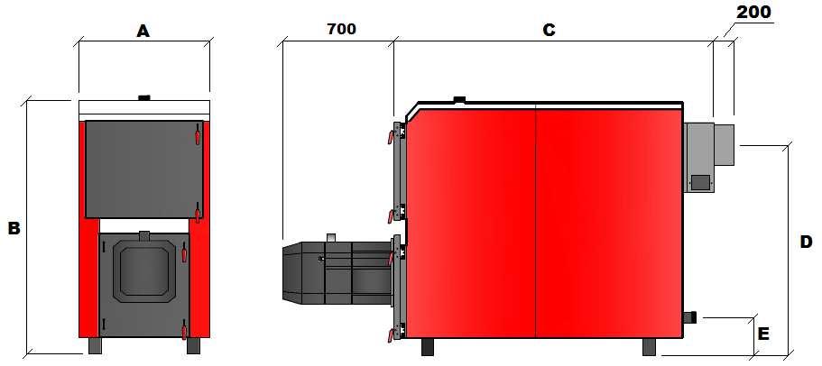 2.1 PODSTAWOWE WYMIARY KOTŁA Parametry Jed. MAX BIO 125 Szer.