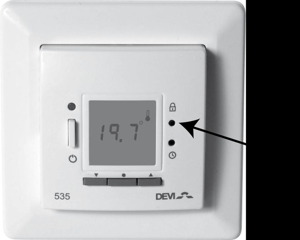 2.6 Blokada Blokada chroni przed niepożądanymi zmianami nastaw termostatu, tzn. wszystkie jego przyciski będą nieaktywne do czasu wyłączenia blokady. Włączanie i wyłączanie blokady 1.