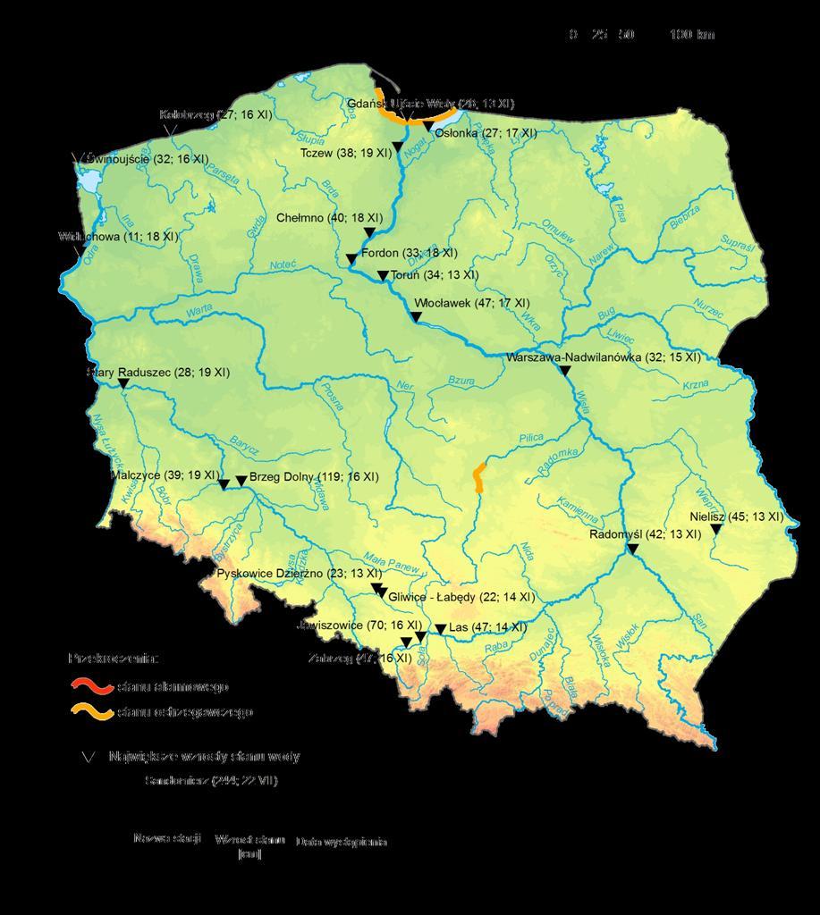 4. Przekroczenia stanów ostrzegawczych i alarmowych oraz najwyższe dobowe wzrosty