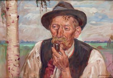 Wodzinowski 115 Wincenty Wodzinowski (1866-1940) Portret chłopa z fajką, 1929 r.