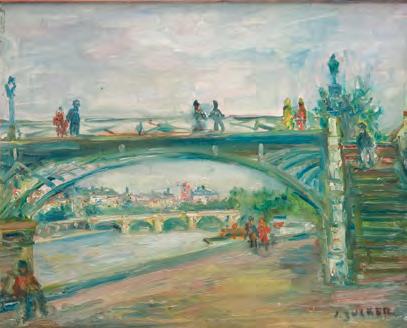 44 Jakub Zucker (1900-1981) Pont des Arts w Paryżu olej/płótno, 33 x 40 cm sygnowany p.d.: J.
