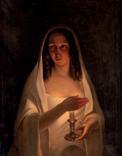 74 Franz Pohl (XIX w.) Portret kobiety ze świecą, 1858 r.