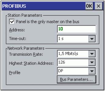 Wgranie programu z WinCC flexible do panelu operatorkiego za pomocą protokołu PROFIBUS 8) Naciśnij przycik OK na dwóch kolejnych ekranach, zamknij Control Panel przycikiem X w prawym górnym rogu i