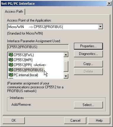 Utawienia interfeju w komputerze PC: 1) W panelu terownia (przycik Start Setting Control Panel / Start Utawienia Panel terowania ) dwukrotnie naciśnij przycik Set PG/PC Interface 2) W ekcji Interface