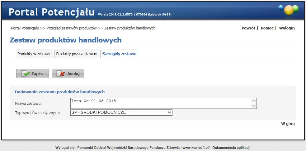 1 1. Wybieramy zakładkę szczegóły zestawu 3 2 2. Następnie wpisujemy nazwę zestawu np.