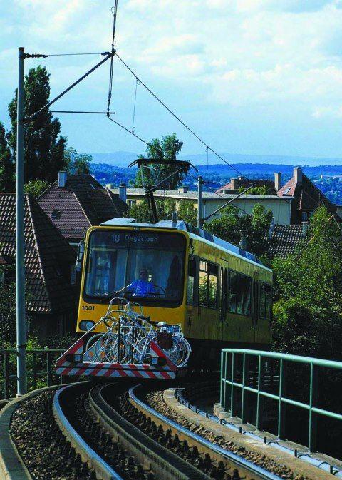 Zahnradbahn Stuttgart rozstaw szyn: 1000 mm (wąskotorowa) długość: 2,2 km pokonywana