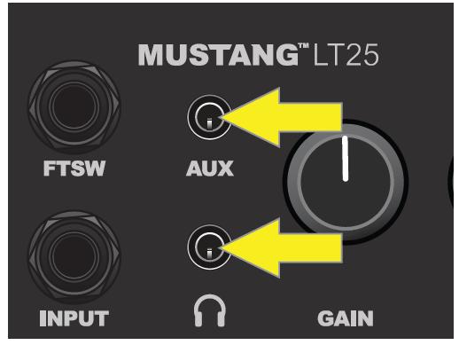PORT USB Panel sterowania wzmacniacza Mustang LT25 ma też port USB do wykonywania zapisu dźwięku.
